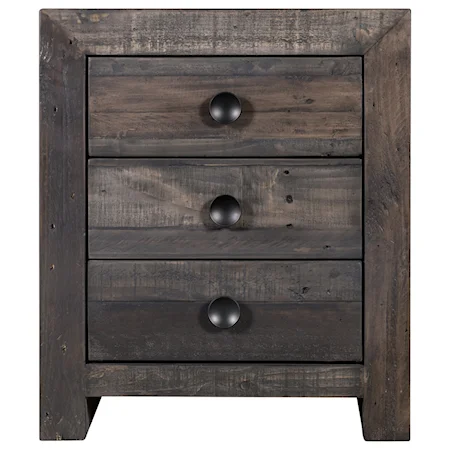 Modern-Rustic Grey Nightstand